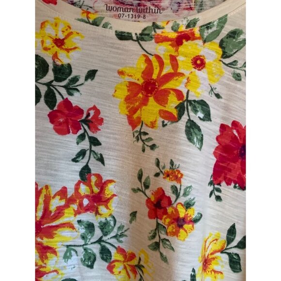 Women Within Floral Cottage Core Beachy Lace Sleeve Tunic Dress 2X Cotton/Polyes - Picture 13 of 16